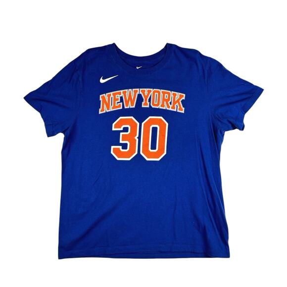 Nike Men's Blue Julius Randle New York Knicks Basketball Tee T-Shirt Top Size L - Picture 1 of 4